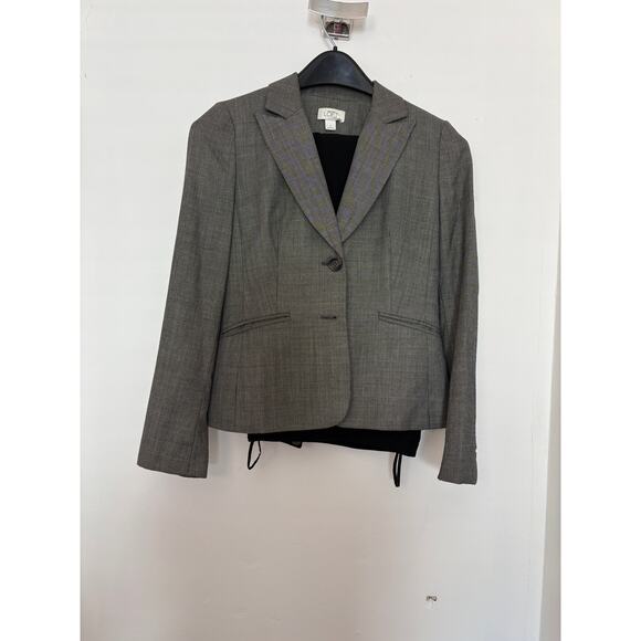 Ann Taylor Jackets & Blazers - Ann Taylor LOFT Gray Blazer + Black Pants Suit Set Size 6